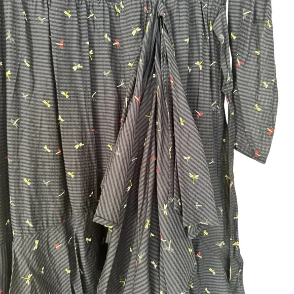 NWT Joie Ruffle Maxi Dress, Puff Sleeves, Tiered Skirt, Dragonfly Print, Sz L - Picture 9 of 15